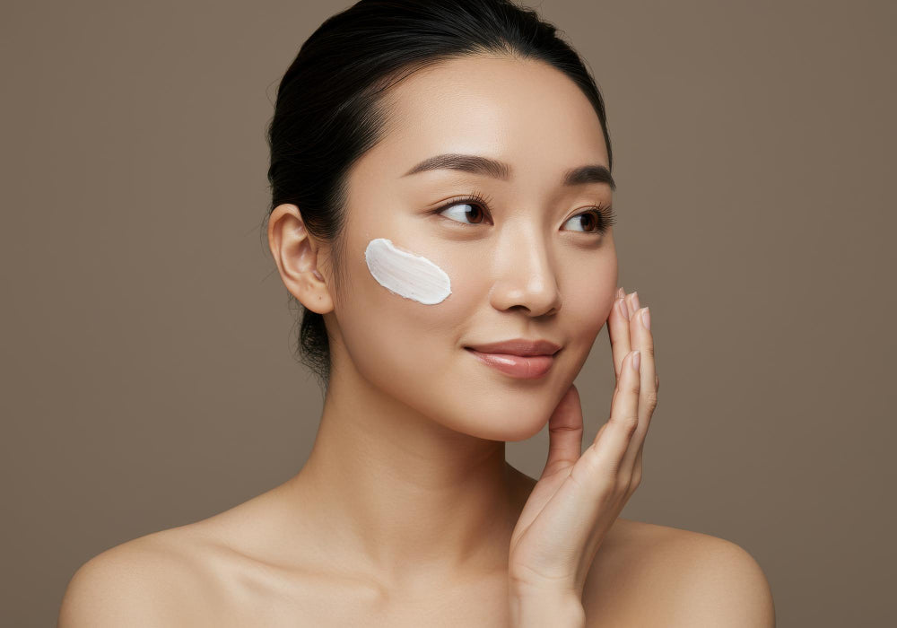 結構亮白美白保養亞洲女生透亮肌膚 Asian woman glowing skin brightening skincare