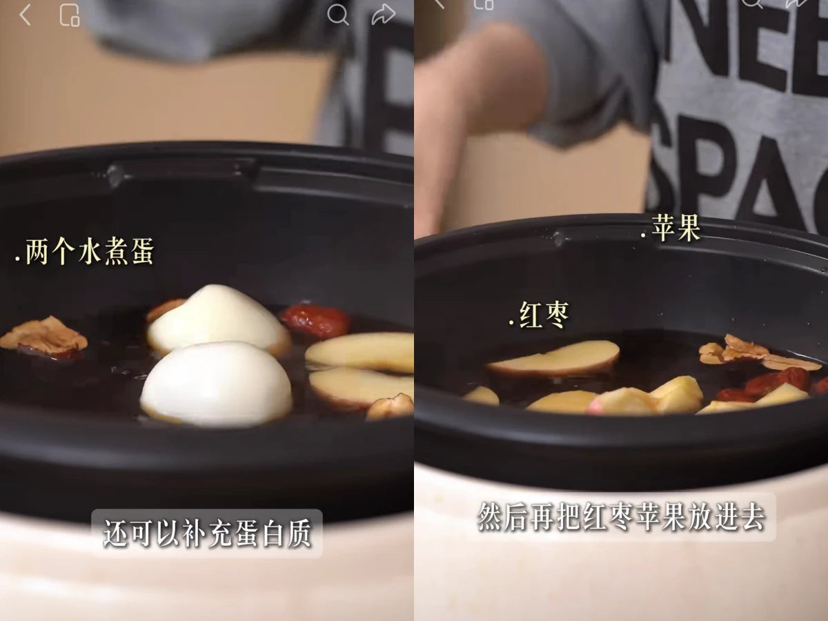 Beauty100-magazine 介紹陳妍希暖宮湯食譜，包含蘋果片、紅棗、枸杞及紅糖等養顏驅寒材料。