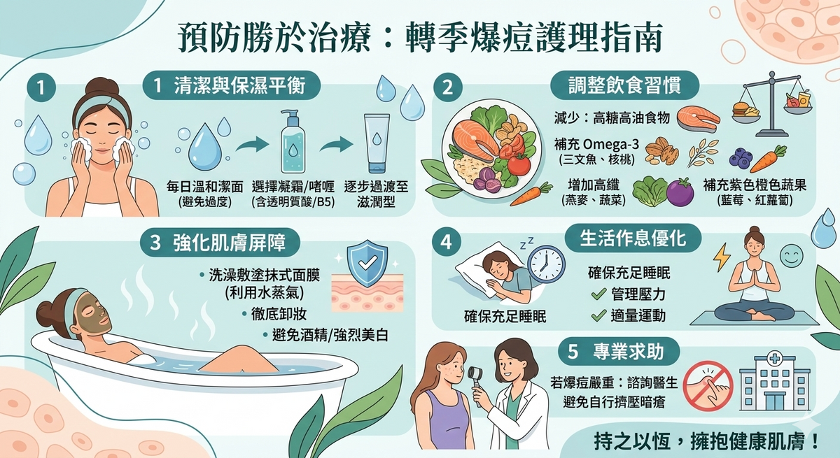 預防勝於治療，轉季爆痘護理指南攻略