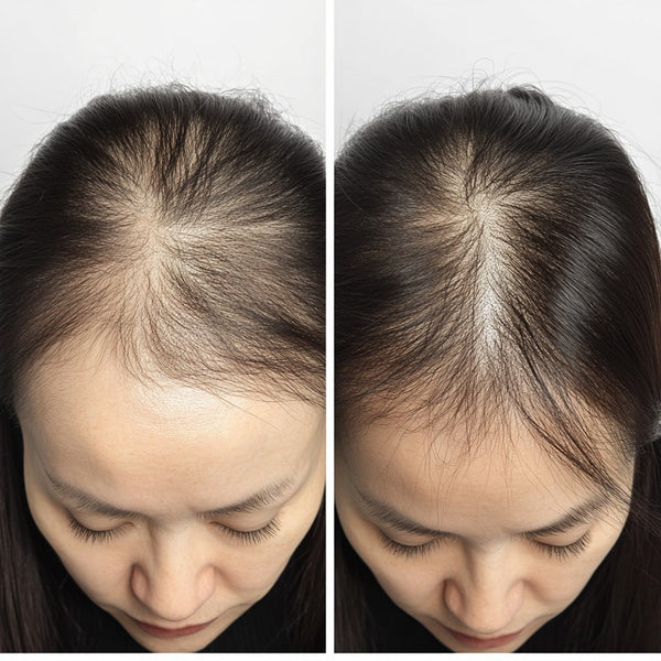 PRP生髮療程前後對比：接受三次治療後頭頂毛髮密度明顯增加近三成