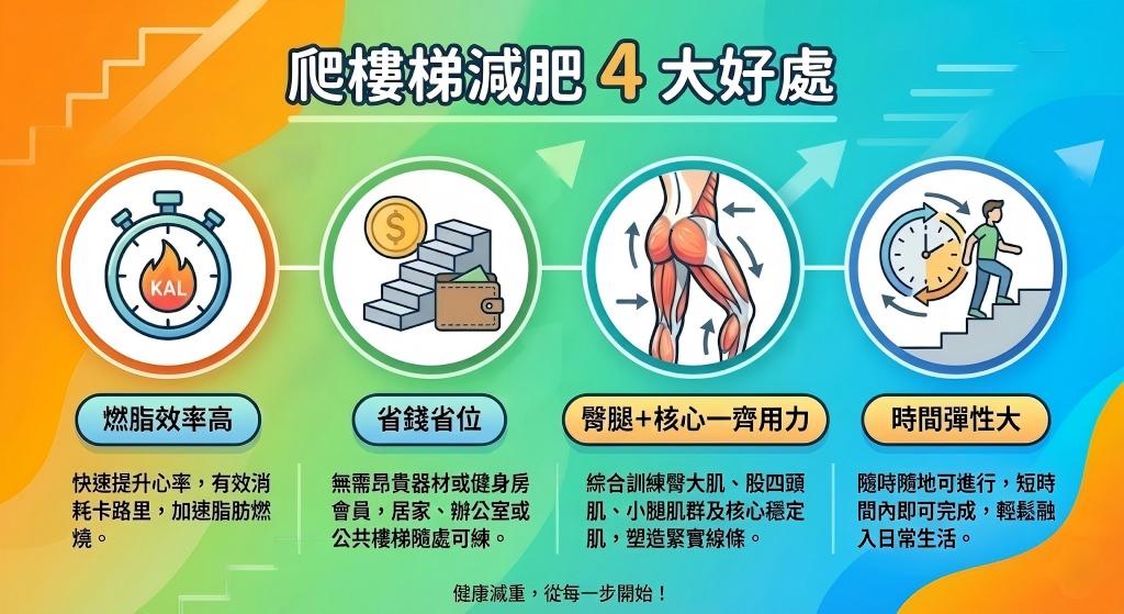 樓梯減肥4大好處：燃脂效率高、省錢身位、臀腿核心一齊用力、時間彈性大