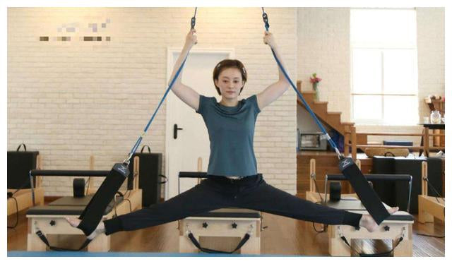 Beauty100分享孫儷練習皮拉提斯器械拉伸動作，展示明星一字馬瘦身運動心法。